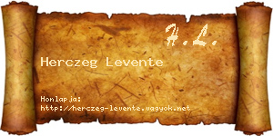 Herczeg Levente névjegykártya